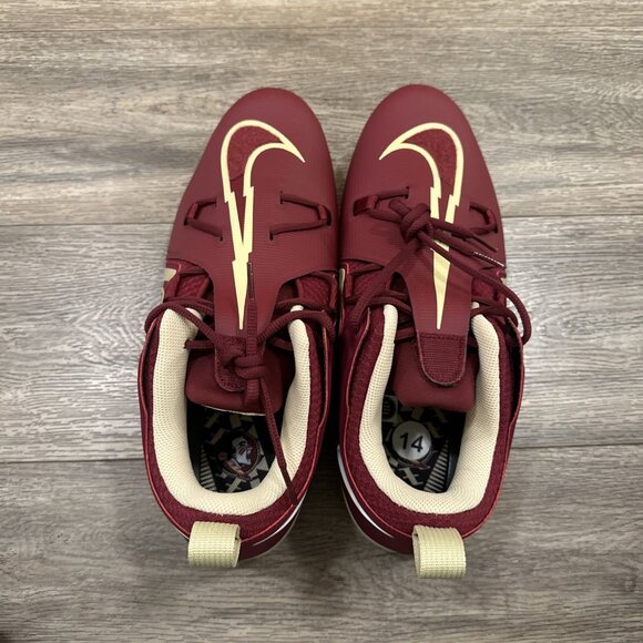 Nike Alpha Menace Pro 3 Florida State Football Cleats FSU FJ6126-600 Men 14 Wide